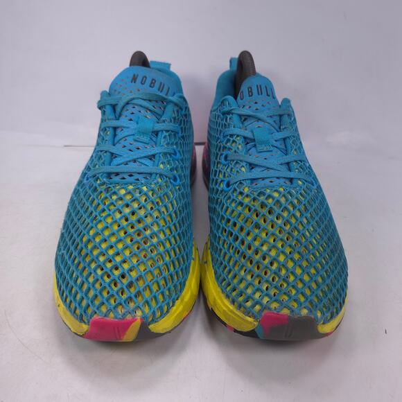 NOBULL Lace Up Athletic Sneaker Shoe Mens Size 7 Womens Size 8.5 Blue Pink - Picture 2 of 10